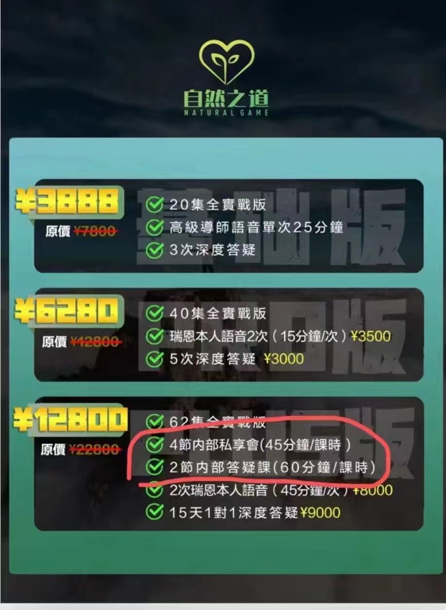 瑞恩《自然之道私享会》视频6节